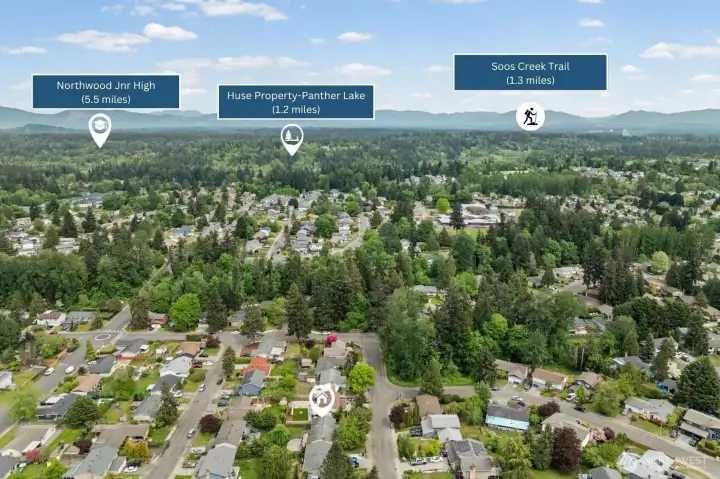 A 6-mile paved trail, a lake, and a junior high — all within 1.3 miles of your front door. Kent's outdoor lifestyle isn't a weekend drive away. It's your daily backyard