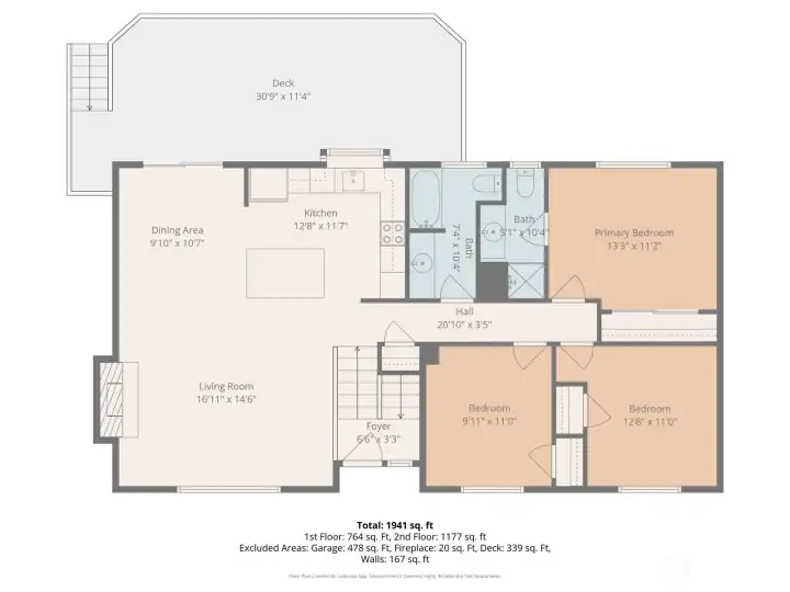 2,340 sq ft of smart, functional floor plan — upper level features open living and dining flowing to a 30'9 deck, primary suite with en-suite bath, two additional bedrooms, and a full hall bath. Pair that with a fully equipped lower suite and you have the income-producing layout investors are hunting for in Kent right now.