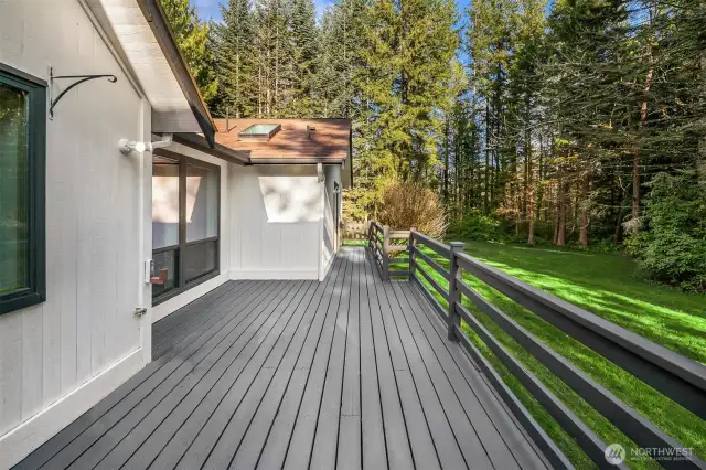 There is enough space for your grill, a conversation set and/or a some adirondacks for true relaxation.