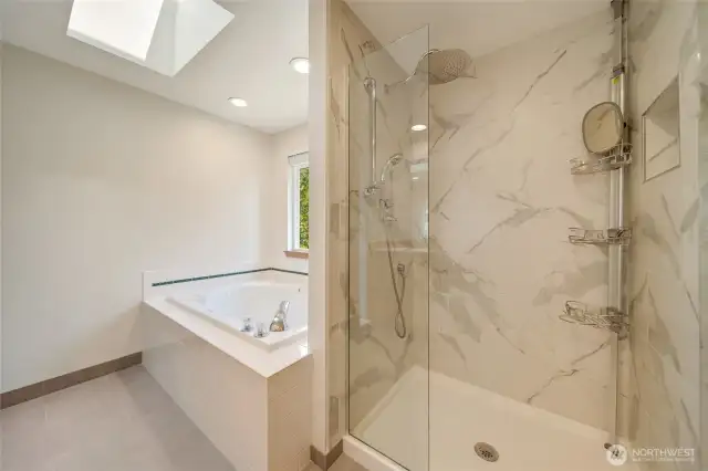Primary shower and tub