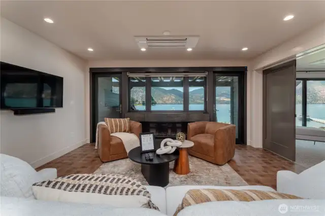 Staged unit B2 shown, similar to F2. Furniture and decor not included.