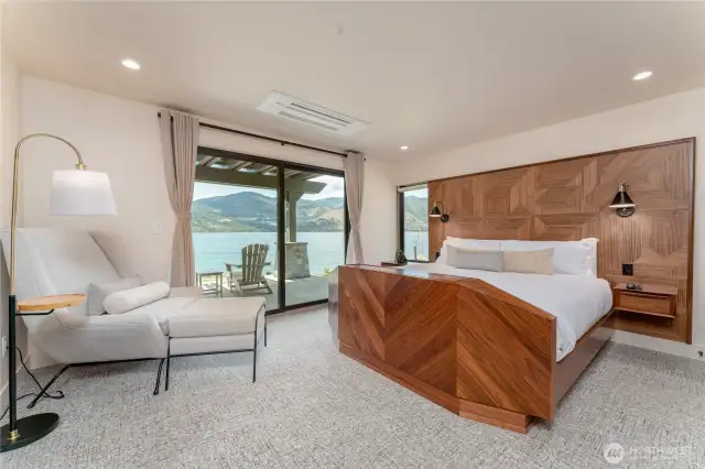 Staged unit B2 shown, similar to F2. Furniture and decor not included.