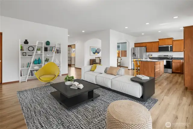 Virtually staged living room with a comfortable and inviting atmosphere, showcasing the potential of the space.