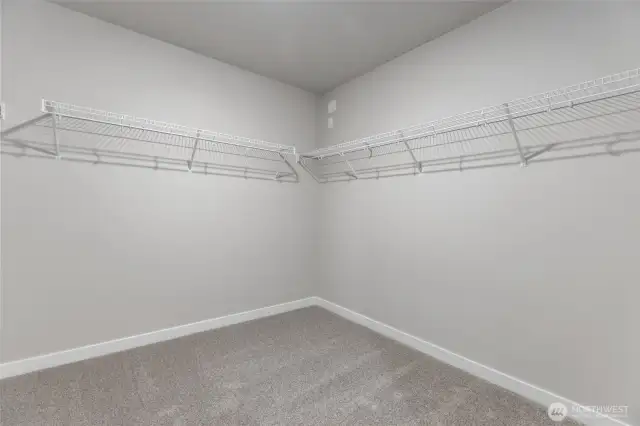 Primary Closet  Photos of a finished home in same community same floor plan