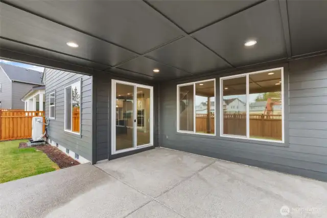 Extended covered patio  Photos of a finished home in same community same floor plan