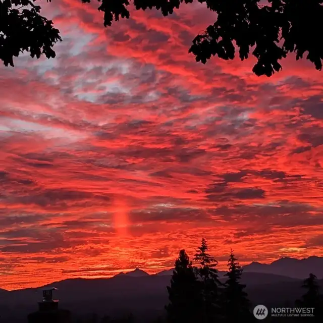 Incredible sunset views right  out your backyard.