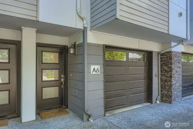 front door & 2 car tandem garage