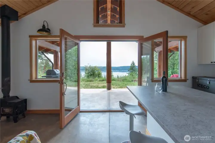 Overlooking the Hood Canal and bathed in nature, this is such a peaceful space to be in.