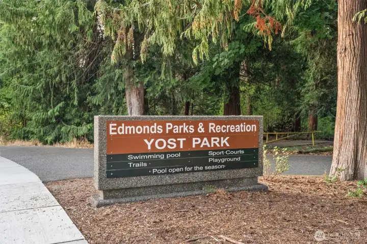 Ideal location near Yost Park featuring park, tennis and pickleball courts, year-round swimming pool, trails and more.