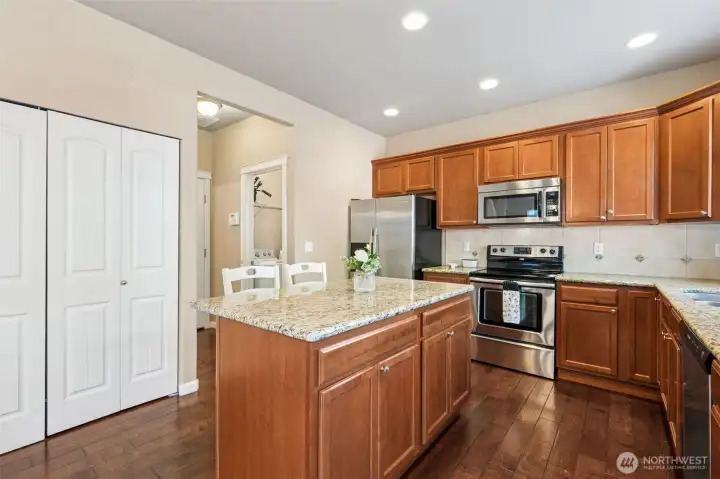 Kitchen with Large Island and Pantry