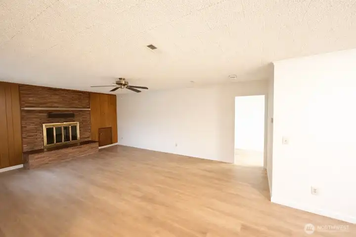 Large living room with fire place