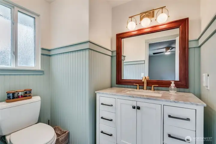 Attached updated bathroom