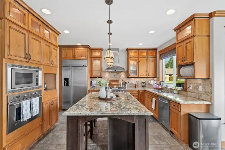 Luxurious kitchen with huge island and a ton of storage