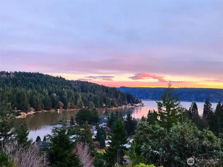 Unforgettable sunsets over Hood Canal—watch the sky light up in pinks and golds as the water turns glassy below.