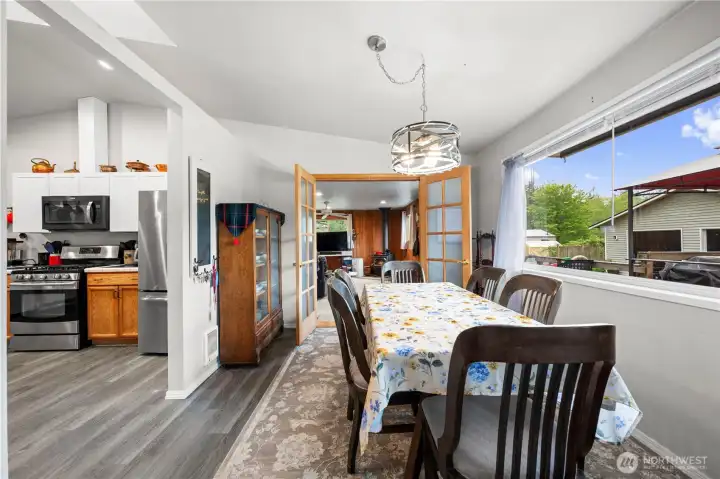 Large dining area off the living room & kitchen.