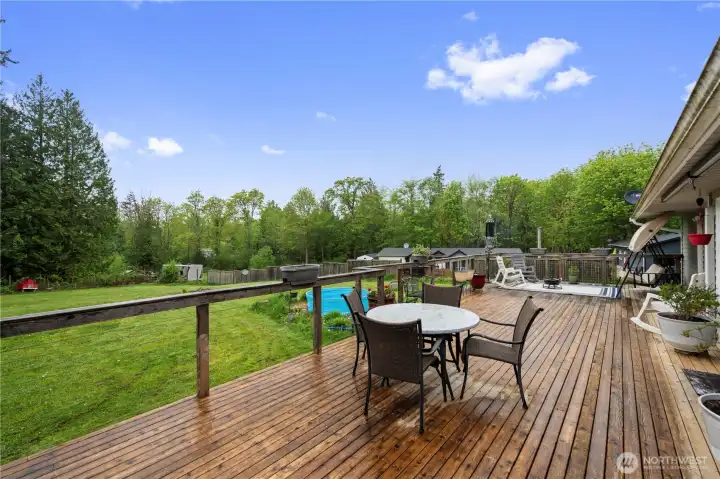 Entertain your guests on this large deck!