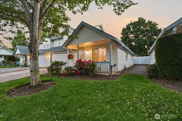 Front, covered porch