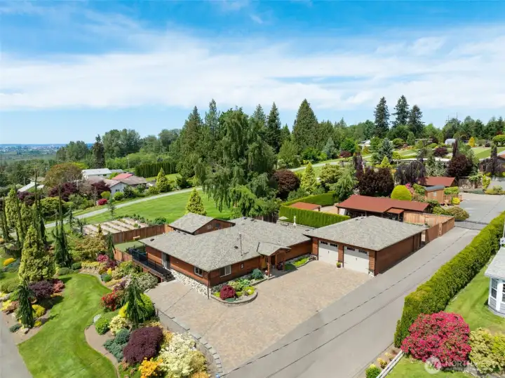 Aerial view of the primary residence