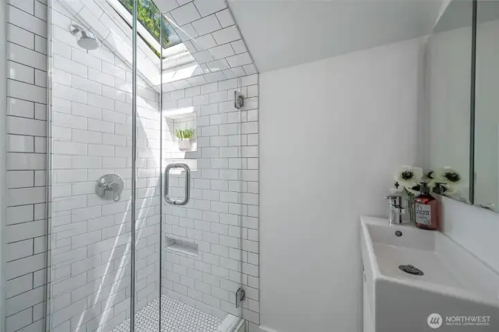 Upstairs 3/4 bathroom.