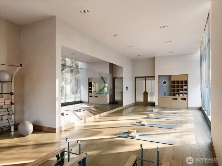 Dedicated yoga and Pilates studio with natural light.