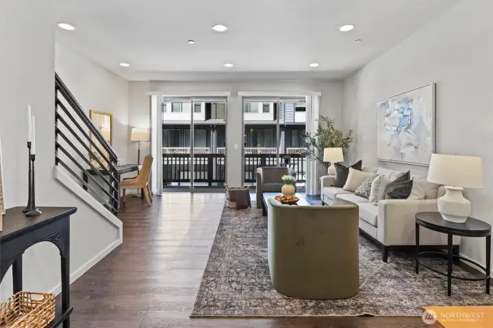 Private covered deck extends your living space outdoors and offers a comfortable setting for grilling w/ BBQ gas line, or enjoying summer evenings. Private covered deck extends your living space outdoors and offers a comfortable setting for grilling w/ BBQ gas line, or enjoying summer evenings.