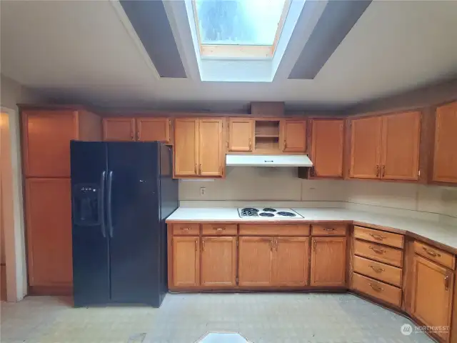 Skylight in kitchen brings in more natural light