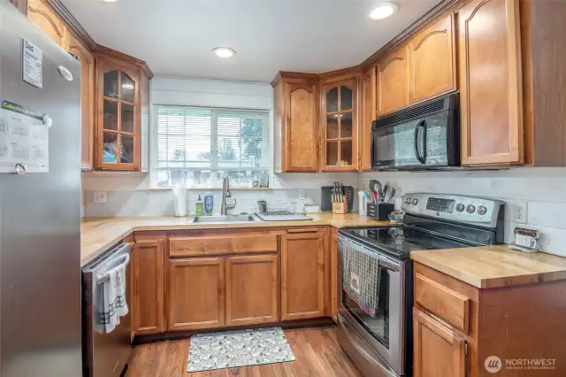 Kitchen with stainless steel appliances