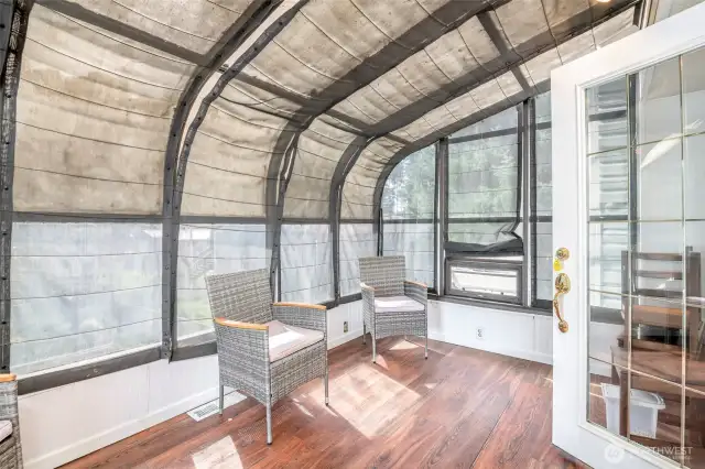 Sun room on south side of home