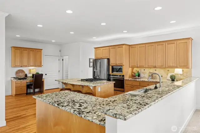 Built in desk off the kitchen. Appliances stay with home.