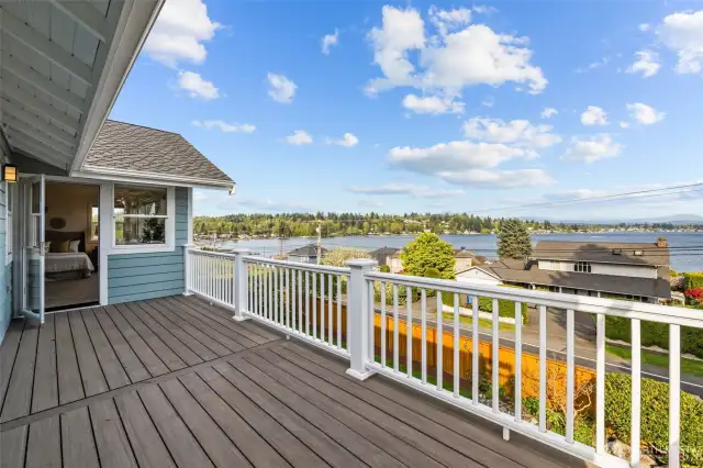Private deck off the primary to take in the views.