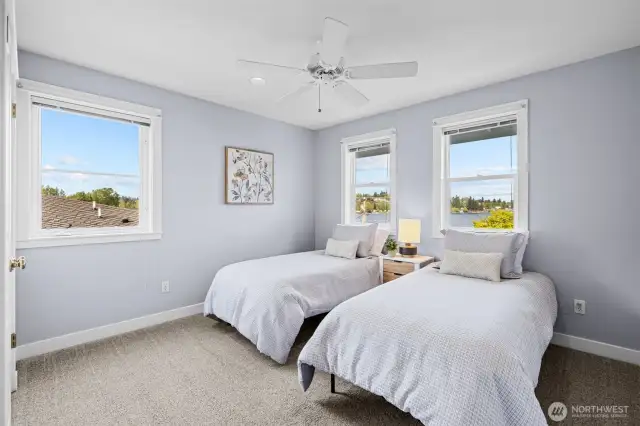 Second upper level bedroom with views.