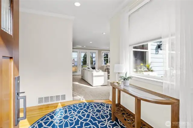 Inviting front porch entry to foyer.