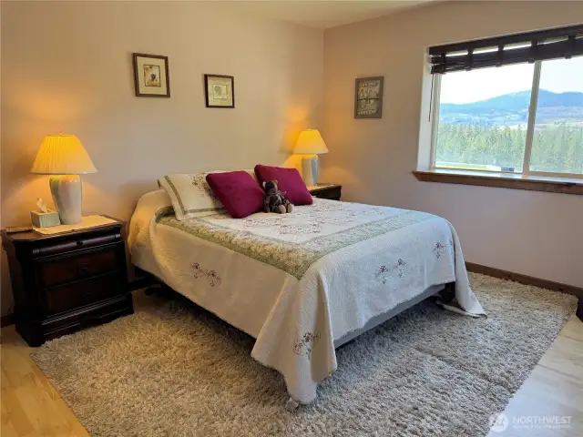 2nd bedroom with beautiful views out the windows.
