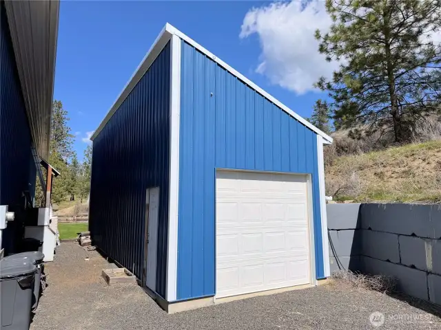 This is a large with a car accessible door. There is a door on both sides for drive through.
