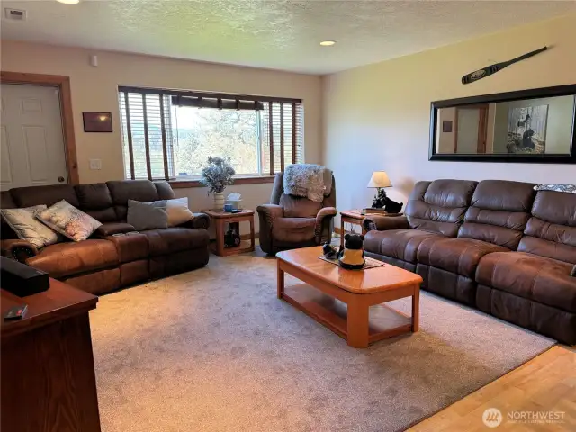 Nice open layout to living room, dinning area and kitchen.