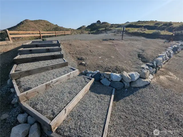 Steps and garden space from RV site to home site