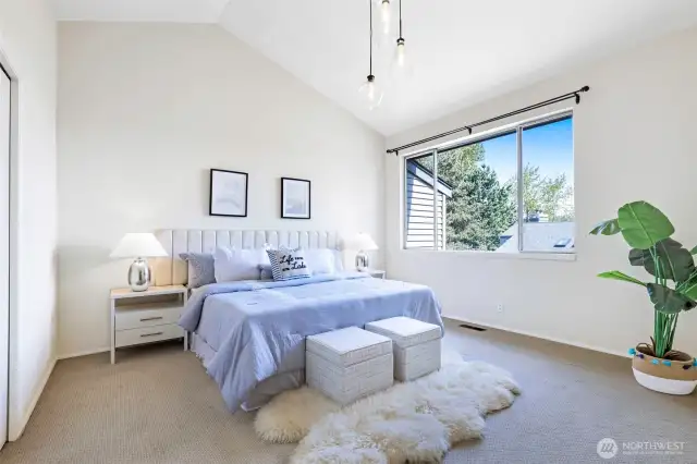 Primary Bedroom with Vaulted Ceiling
