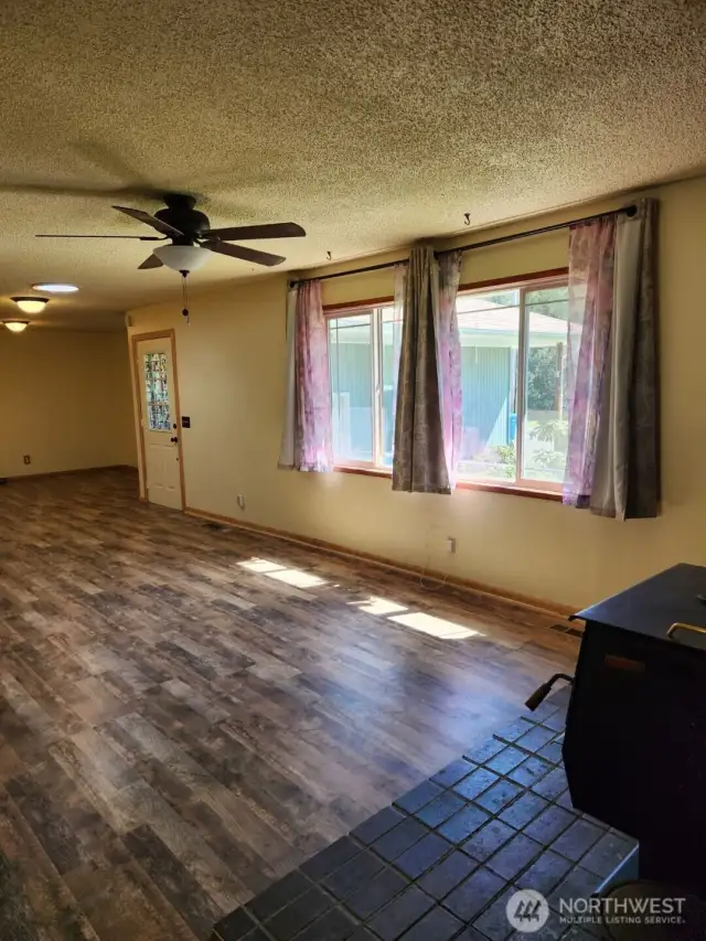 Large window brings in lots of natural light
