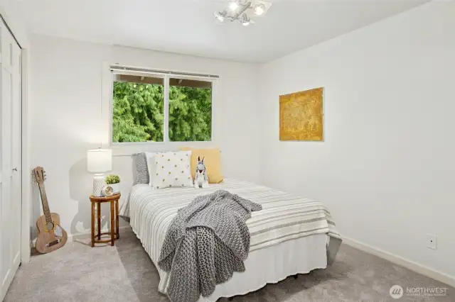 Bedrooms 2 & 3 are similar in size w/new carpets.