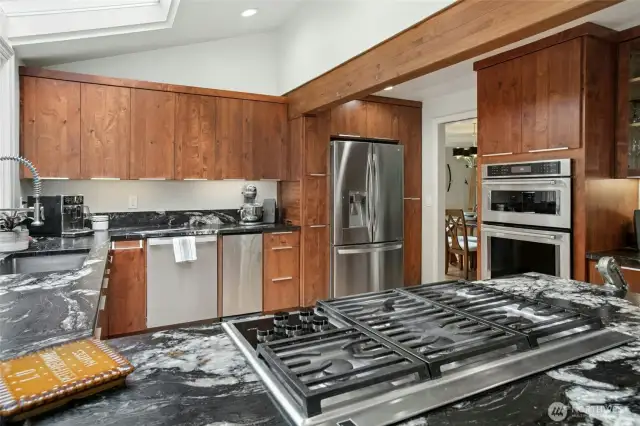 Top of the line appliances and leathered granite countertops.