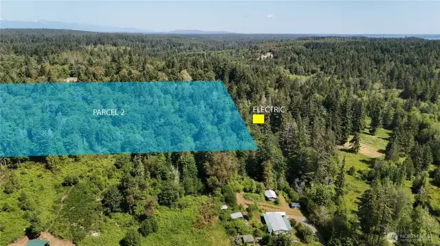 Possible additional electrical on site to the back side of the 10 acre parcel.