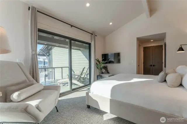 Staged unit F5 shown, similar to F6. Furniture and decor not included.