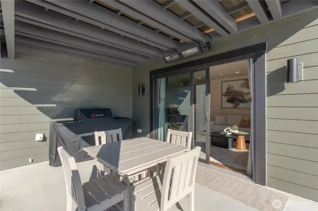 Staged unit F5 shown, similar to F6. Furniture and decor not included.