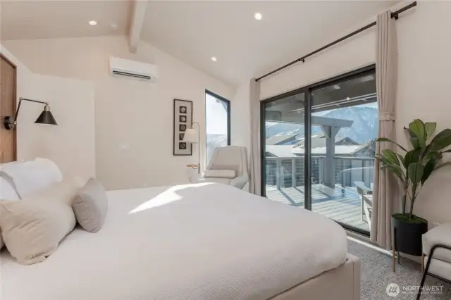 Staged unit F5 shown, similar to F6. Furniture and decor not included.