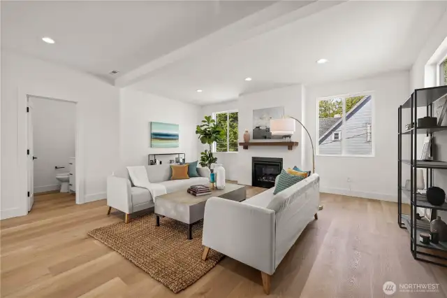 Virtual rendering of fireplace mantle option