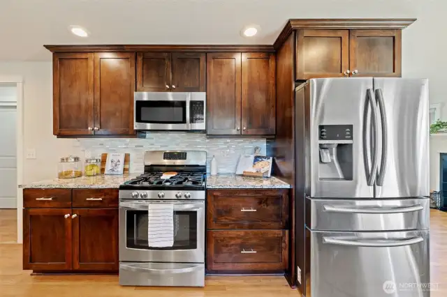 Beautiful kitchen with updates and stainless steel appliances