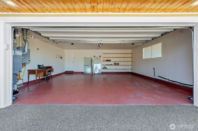 Large and clean two car garage.