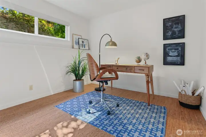 Private and inviting, with surprisingly abundant light and an ample closet.