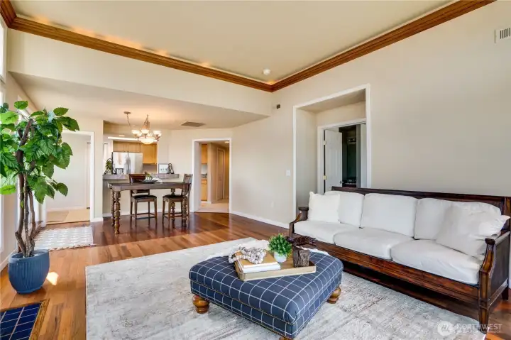 The open layout offers versatility for entertaining, relaxing, or working from home—all while enjoying the ever-changing views outside.