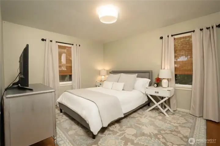 On the main floor, there are two bedrooms.  This is one of them.